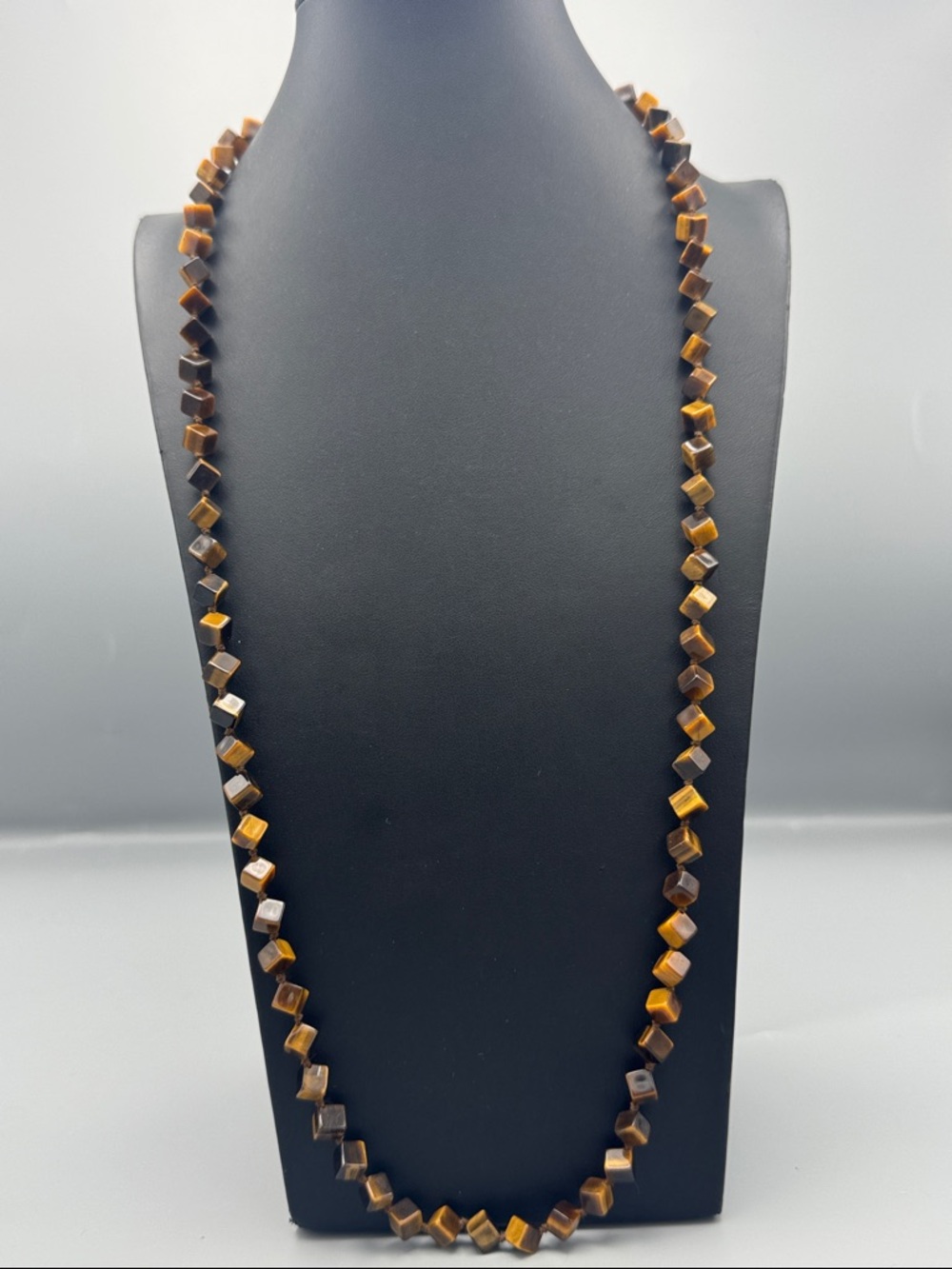 Tiger Eye Beaded Necklace - Brown Gemstone Strand